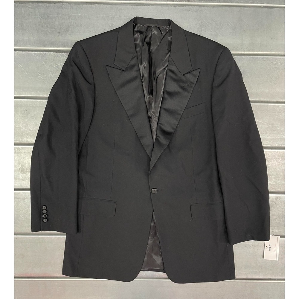Hickey Freeman Boardroom Blazer Jacket Mens 41 Long Black 100% Wool Sport Coat